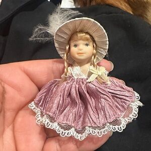 Vintage Doll with Pink Dress and Bonnet